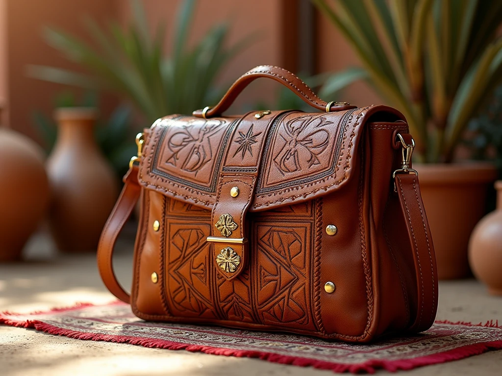 حقيبة جلدية مغربية
